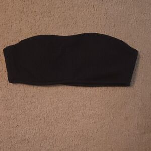 Black Strapless Bandeau Bikini Top Comes With Straps NWOT
